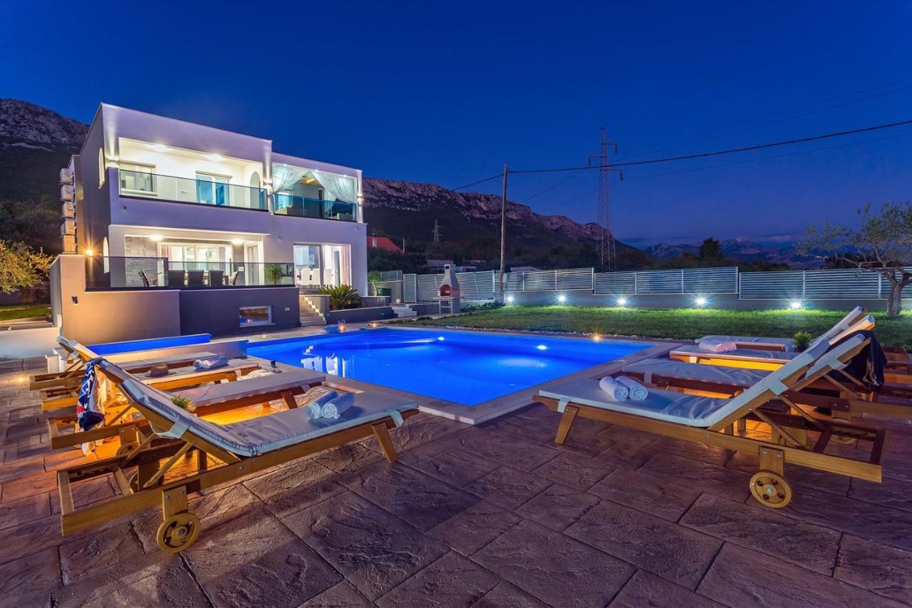 Seaview Villa Stanka With Pool And Attached Jacuzzi Kastela Exterior photo