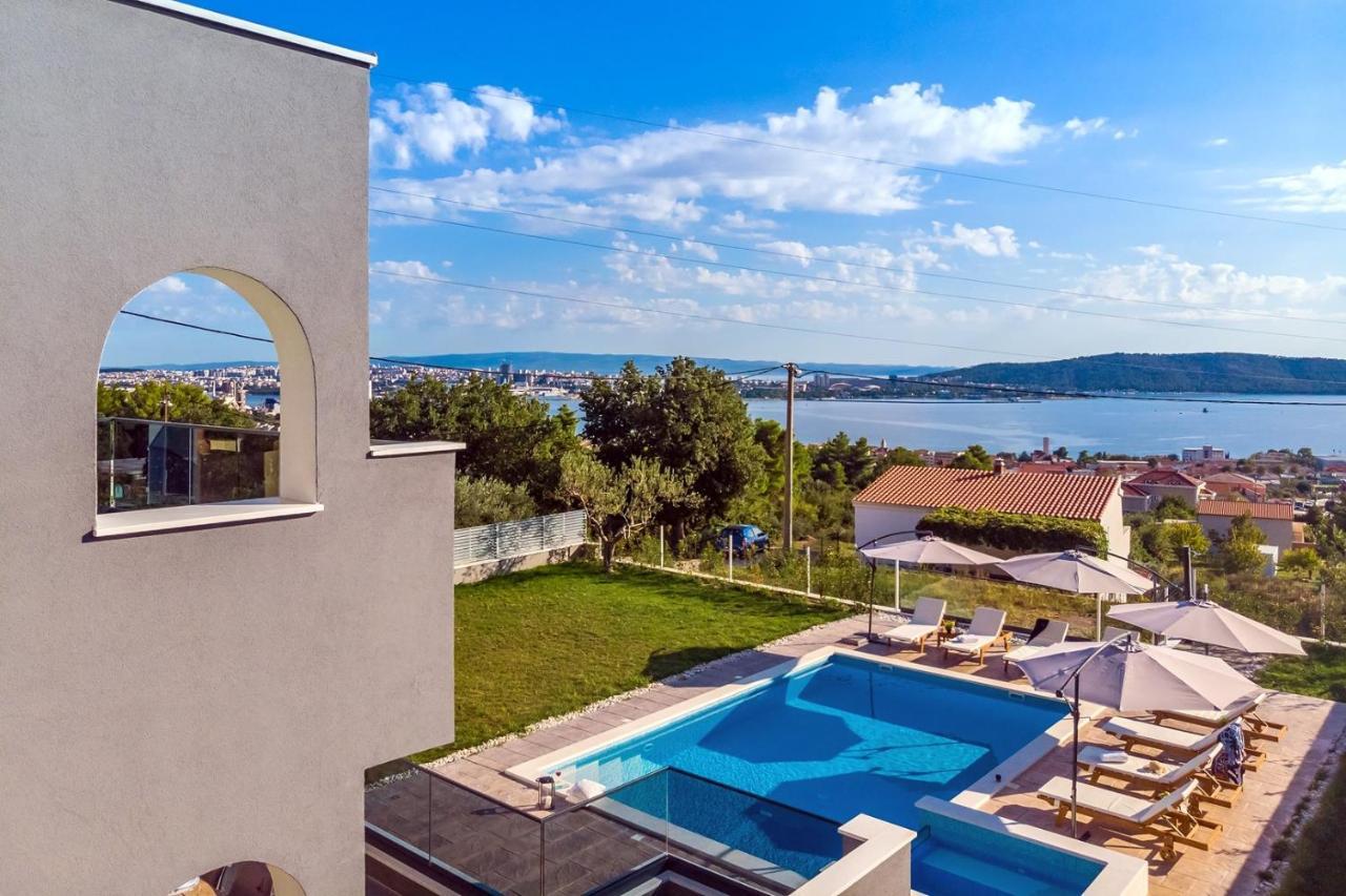 Seaview Villa Stanka With Pool And Attached Jacuzzi Kastela Exterior photo