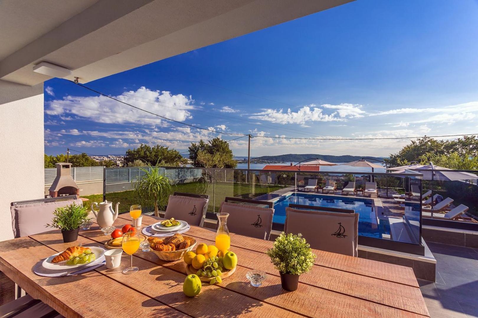 Seaview Villa Stanka With Pool And Attached Jacuzzi Kastela Exterior photo