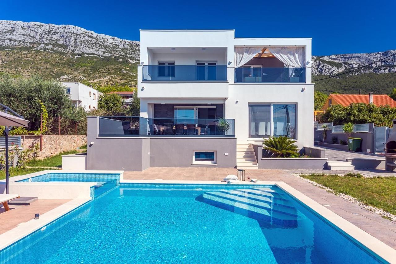 Seaview Villa Stanka With Pool And Attached Jacuzzi Kastela Exterior photo